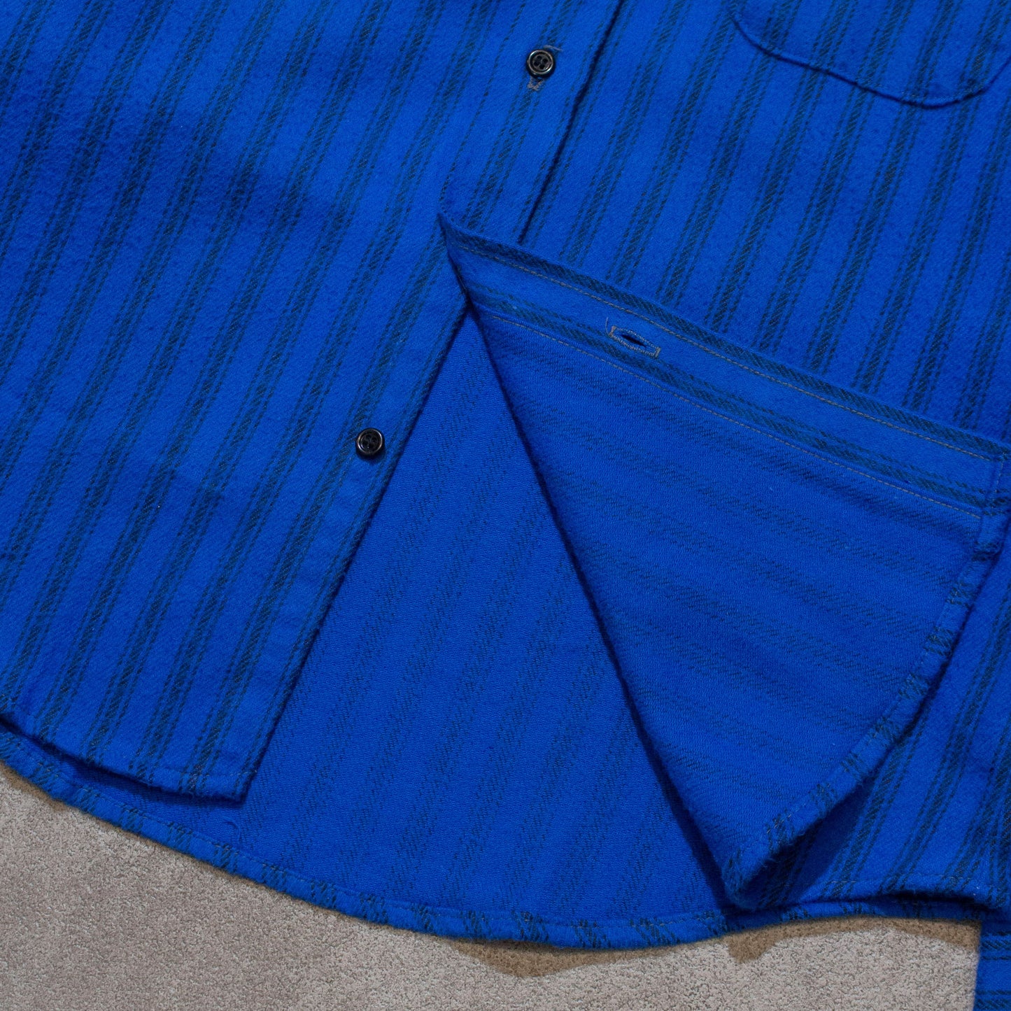 Flannel Stripe Shirt Blue U.S.A. 【L】