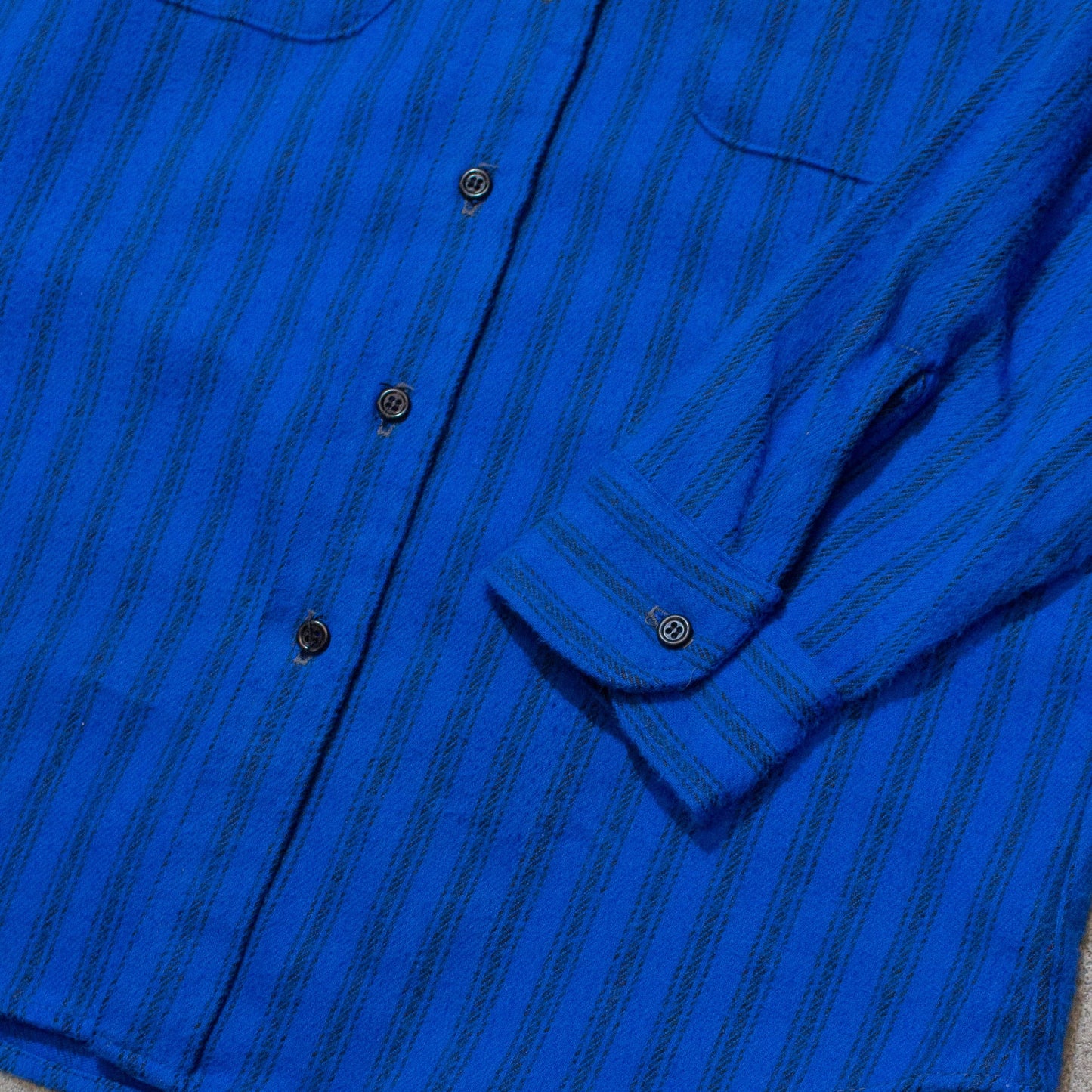 Flannel Stripe Shirt Blue U.S.A. 【L】