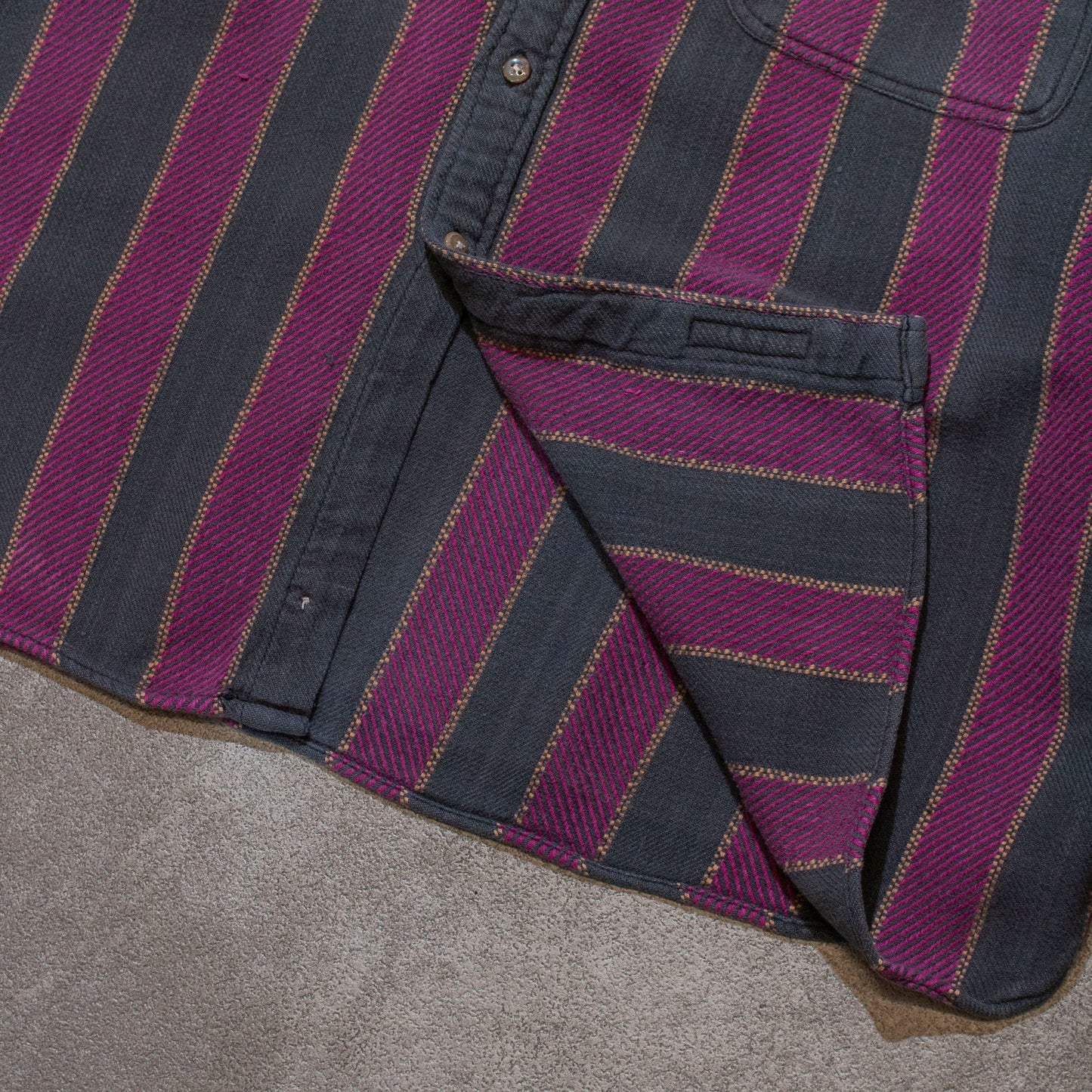 Flannel Stripe Shirt Purple【M】