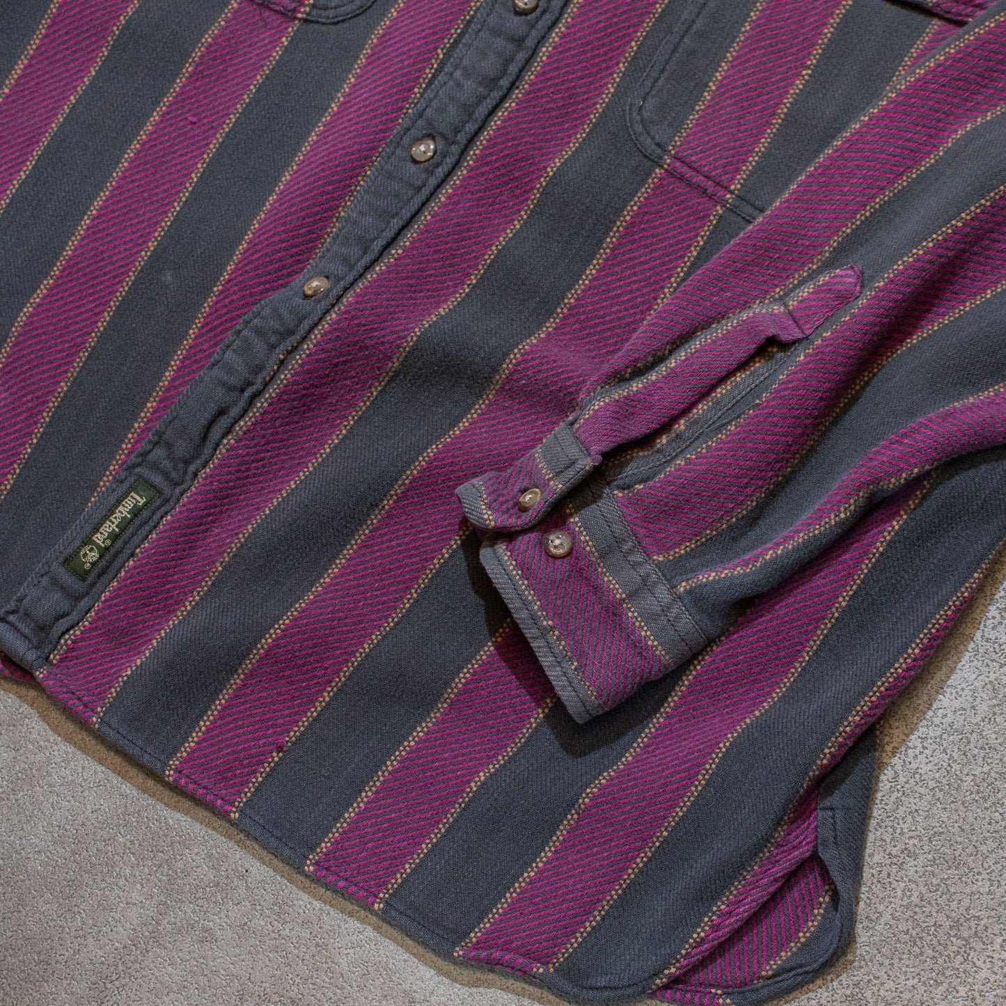 Flannel Stripe Shirt Purple【M】