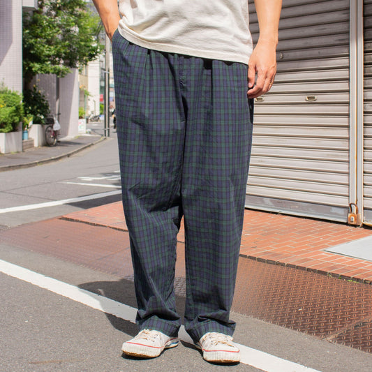 Cotton Check 2tuck Slacks【W33×L30】