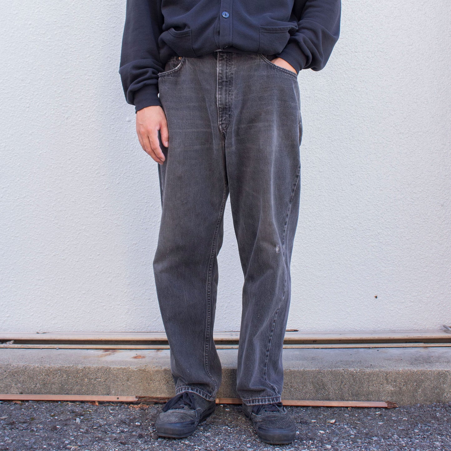 550 Relaxed Fit Black Denim Pants【W39×L29】