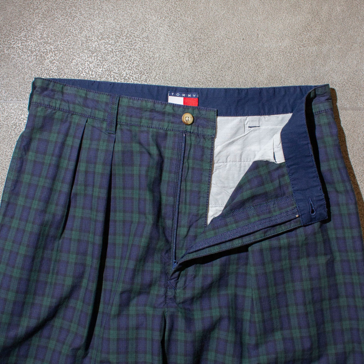 Cotton Check 2tuck Slacks【W33×L30】