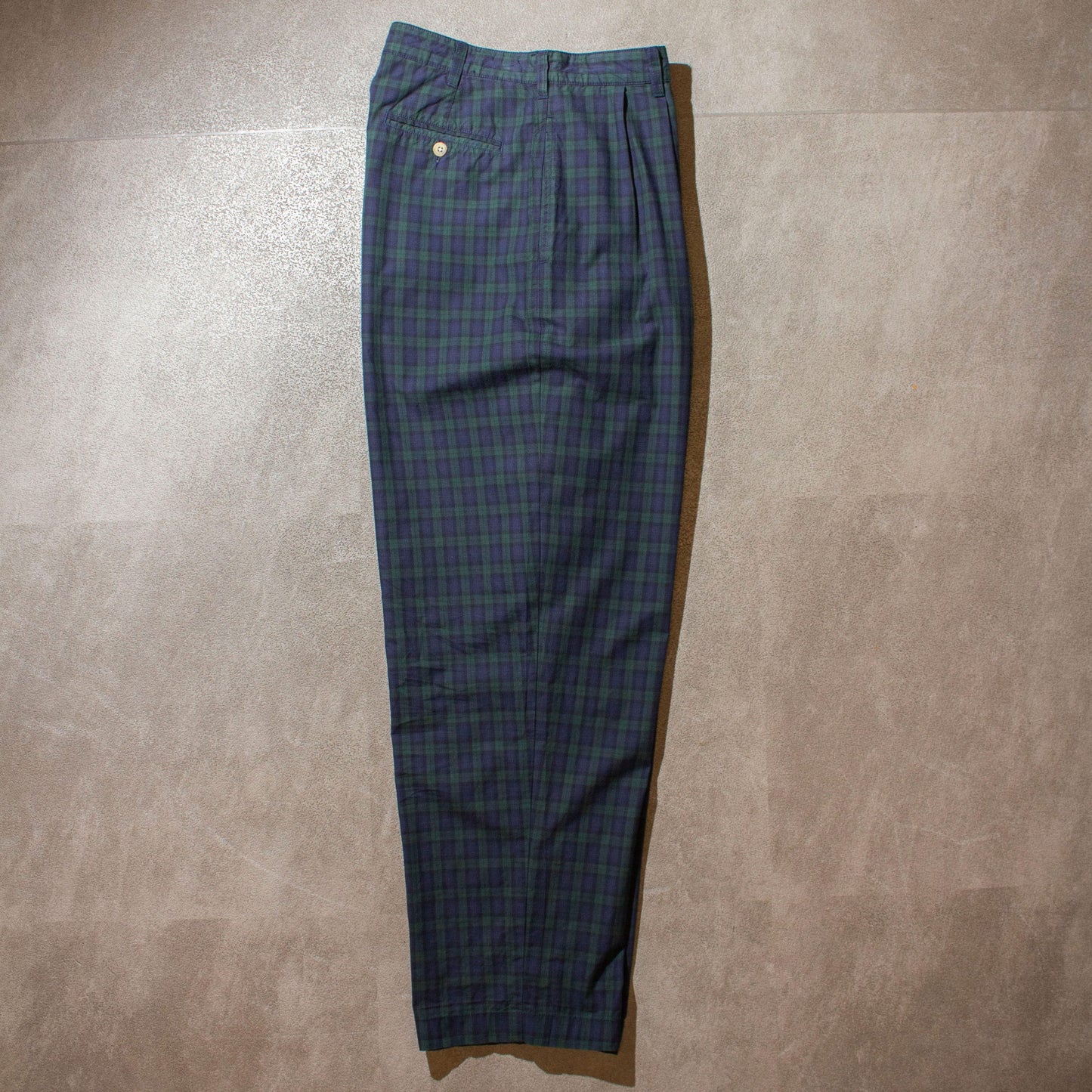 Cotton Check 2tuck Slacks【W33×L30】