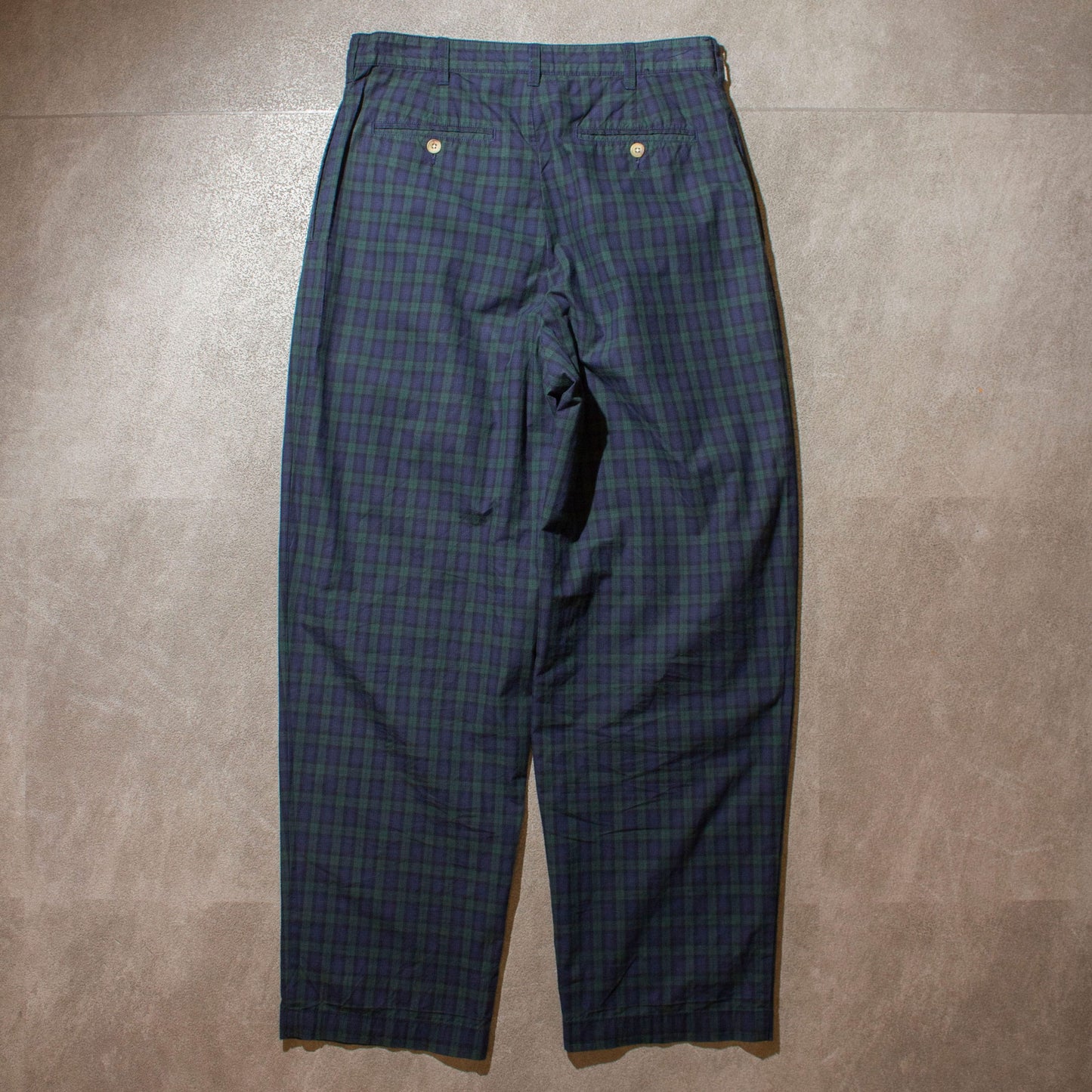 Cotton Check 2tuck Slacks【W33×L30】