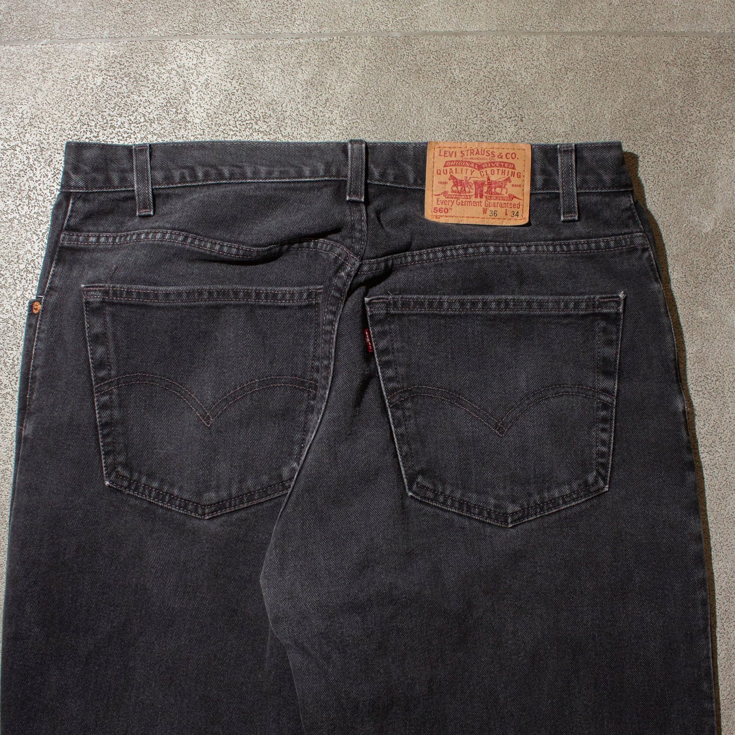 560 Relaxed Fit Black Denim Pants【W35×L29】