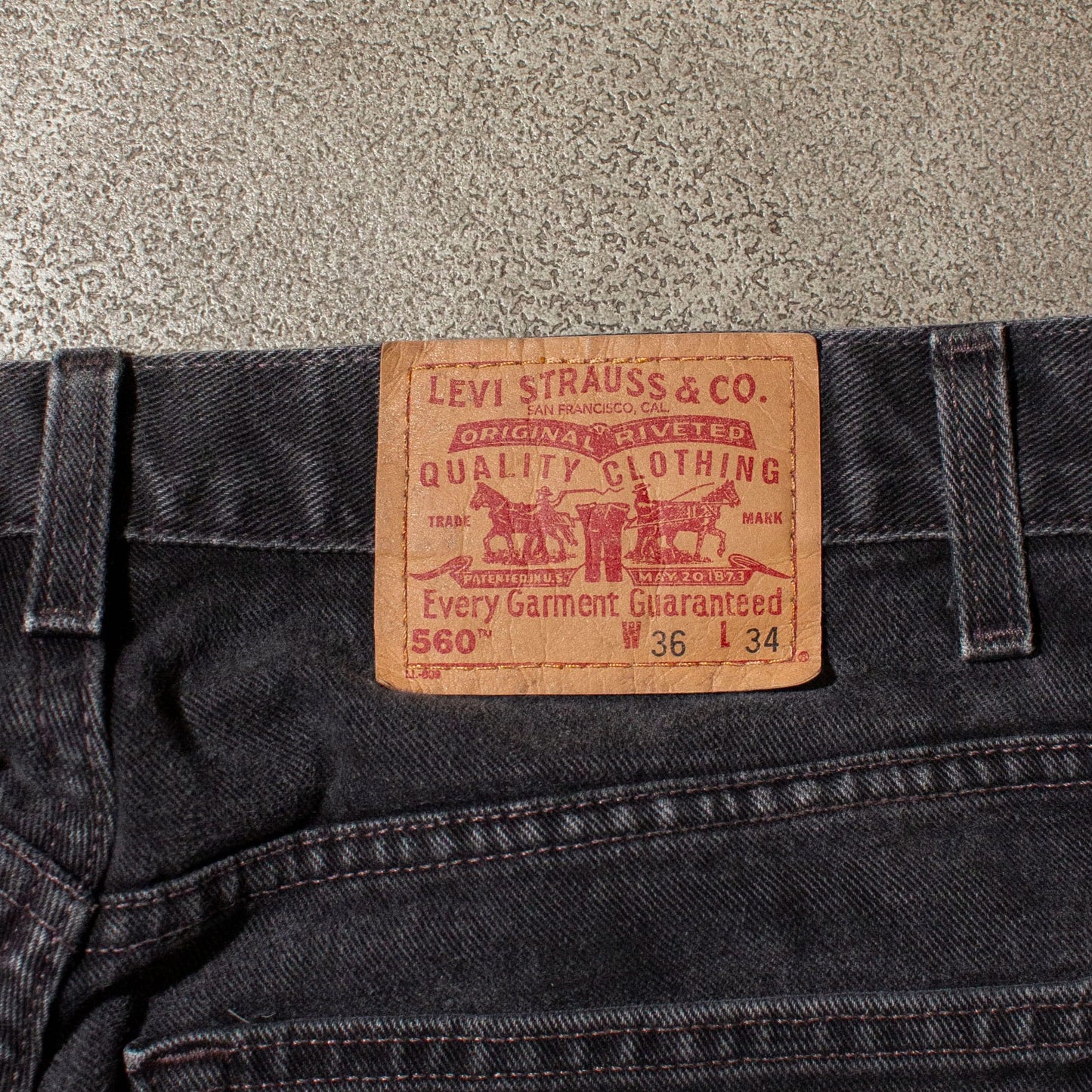 560 Relaxed Fit Black Denim Pants【W35×L29】