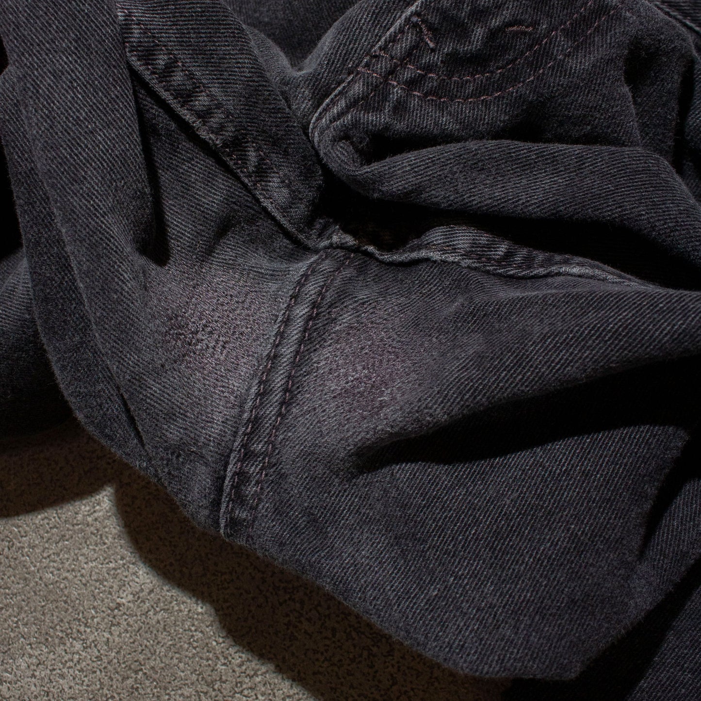 560 Relaxed Fit Black Denim Pants【W35×L29】