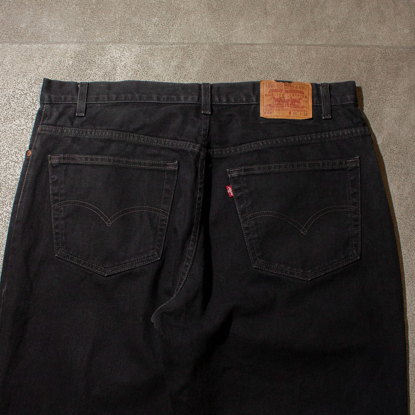 560 Relaxed Fit Black Denim Pants【W40×L30】