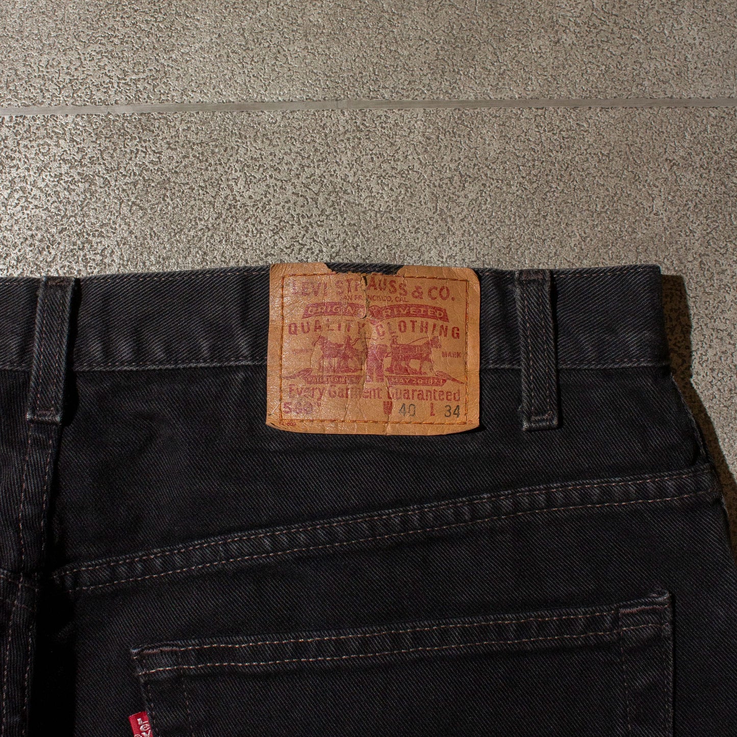 560 Relaxed Fit Black Denim Pants【W40×L30】