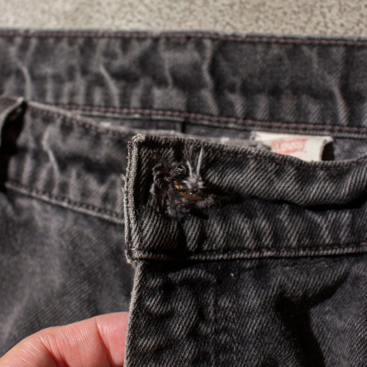 550 Relaxed Fit Black Denim Pants【W39×L29】