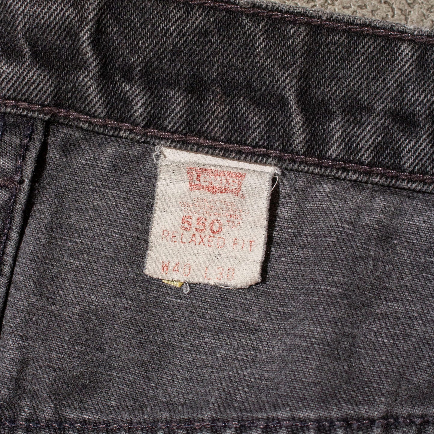 550 Relaxed Fit Black Denim Pants【W39×L29】