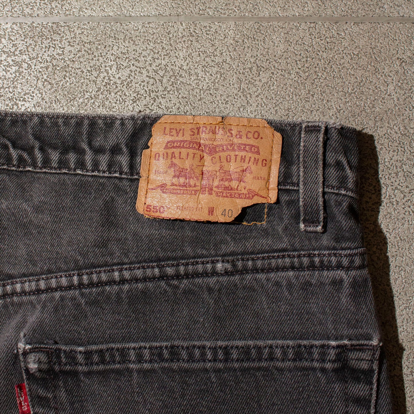550 Relaxed Fit Black Denim Pants【W39×L29】