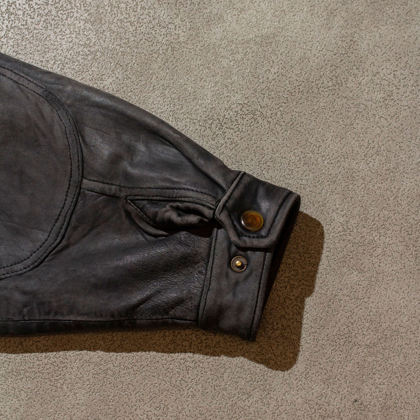 Stand Collar Leather Jacket【About XL】