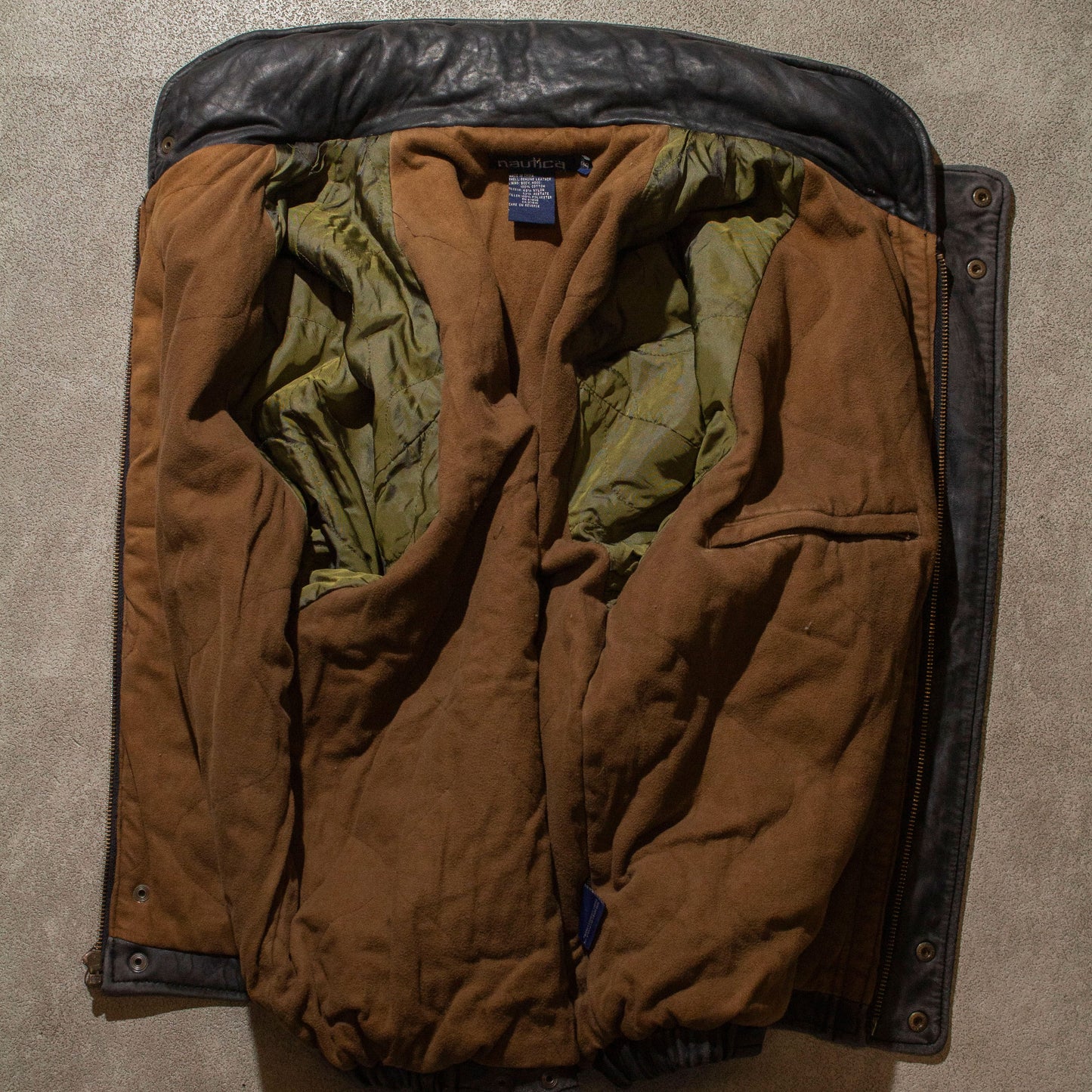 Stand Collar Leather Jacket【About XL】