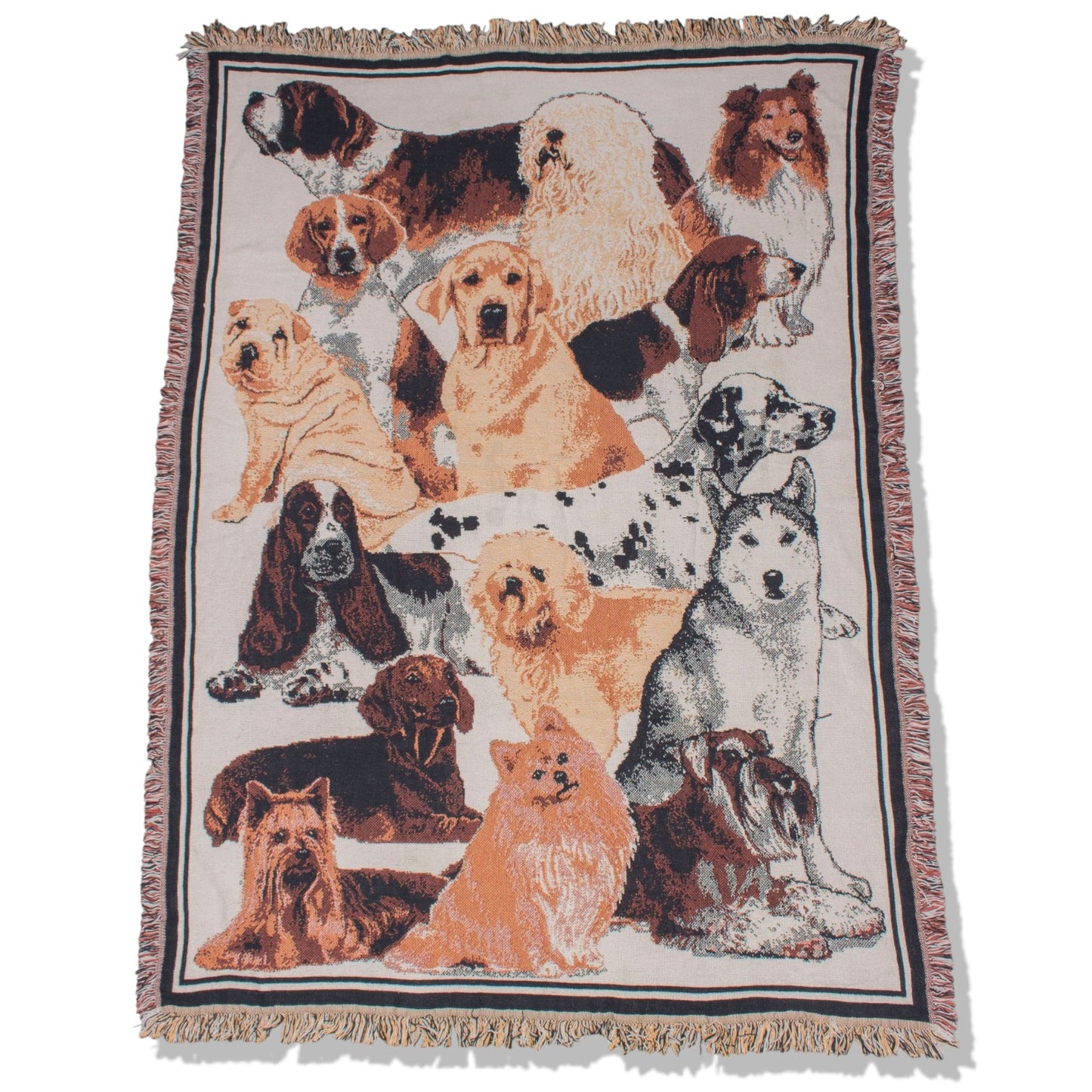 Many Dogs Cotton Blanket