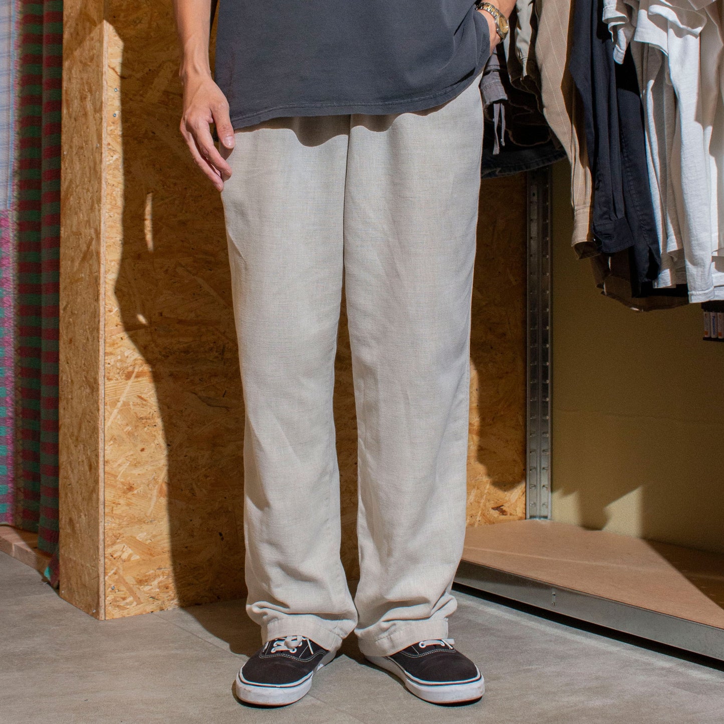 Cotton×Linen 2tuck Slacks【W32×L32】