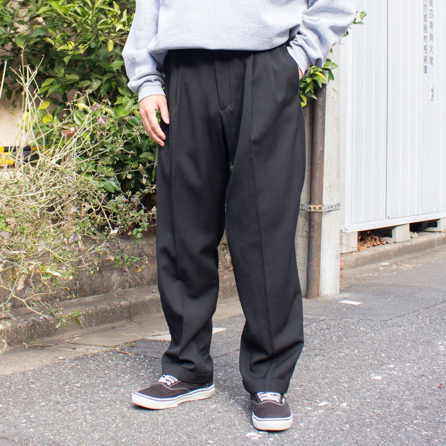 Poly×Wool 2tuck Slacks【34×31】