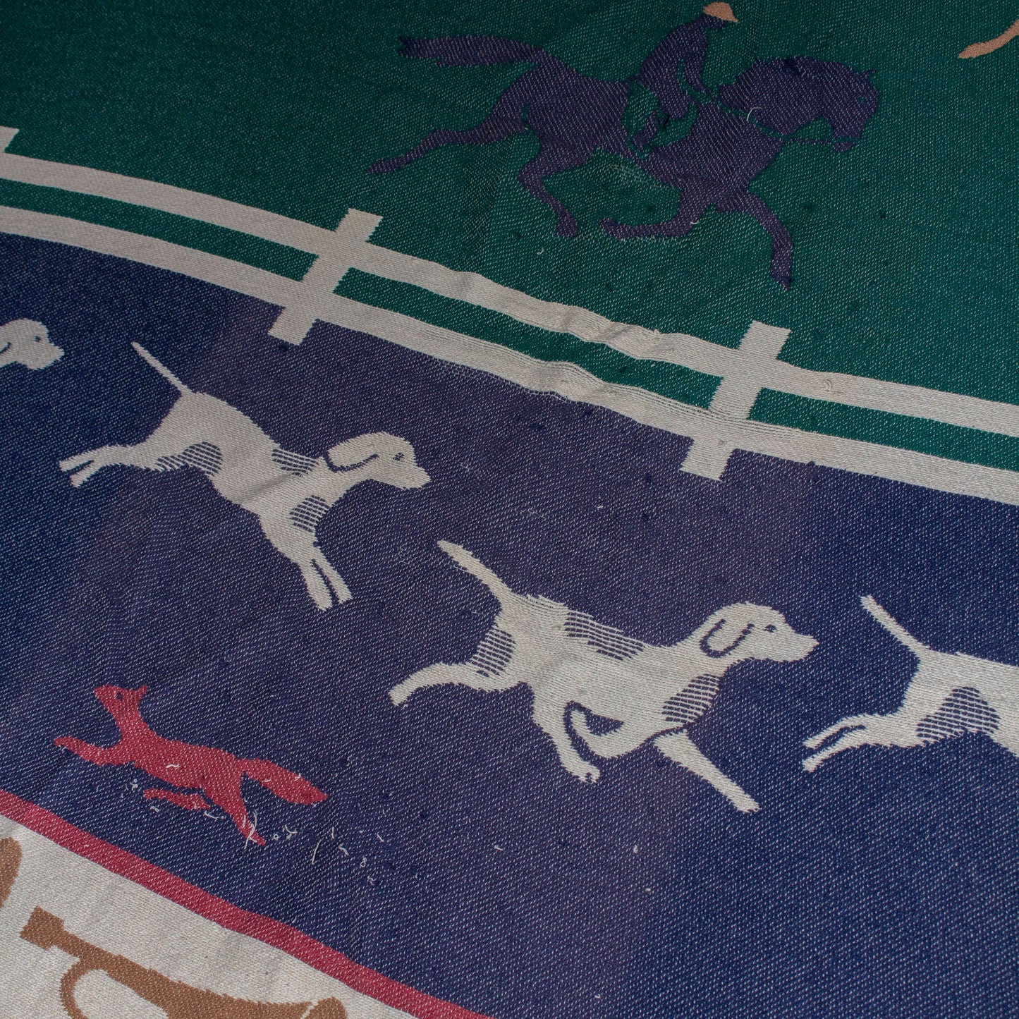Fox Hunting Cotton Blanket