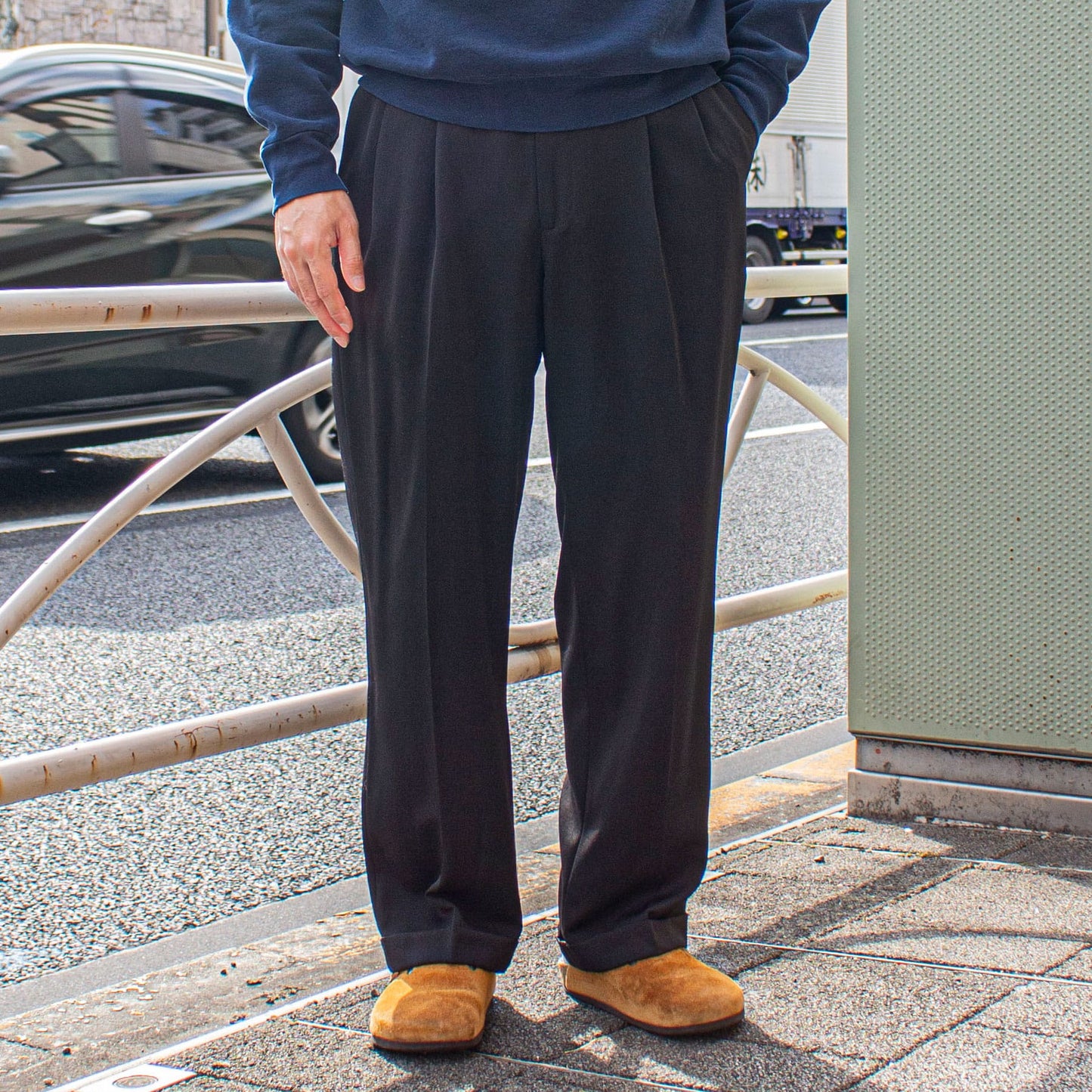 Polyester 2tuck Slacks【33×30】