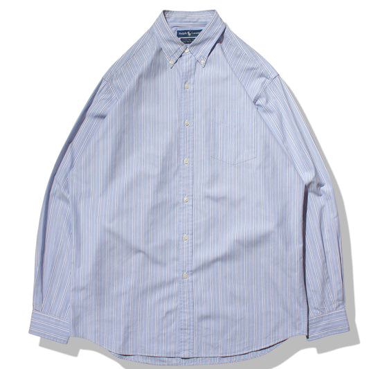 "VINTAGE BTTONDOWN" Stripe L/S Shirt【M】