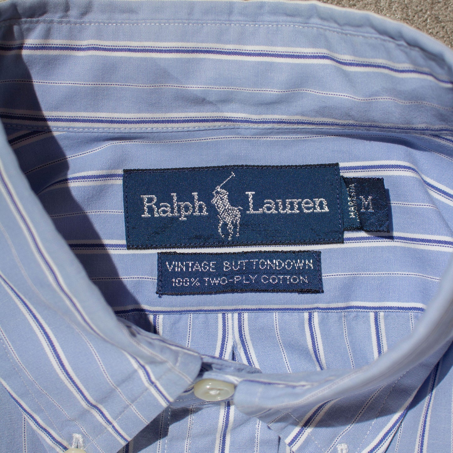 "VINTAGE BTTONDOWN" Stripe L/S Shirt【M】