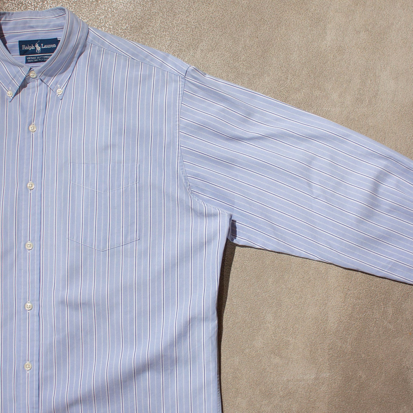 "VINTAGE BTTONDOWN" Stripe L/S Shirt【M】