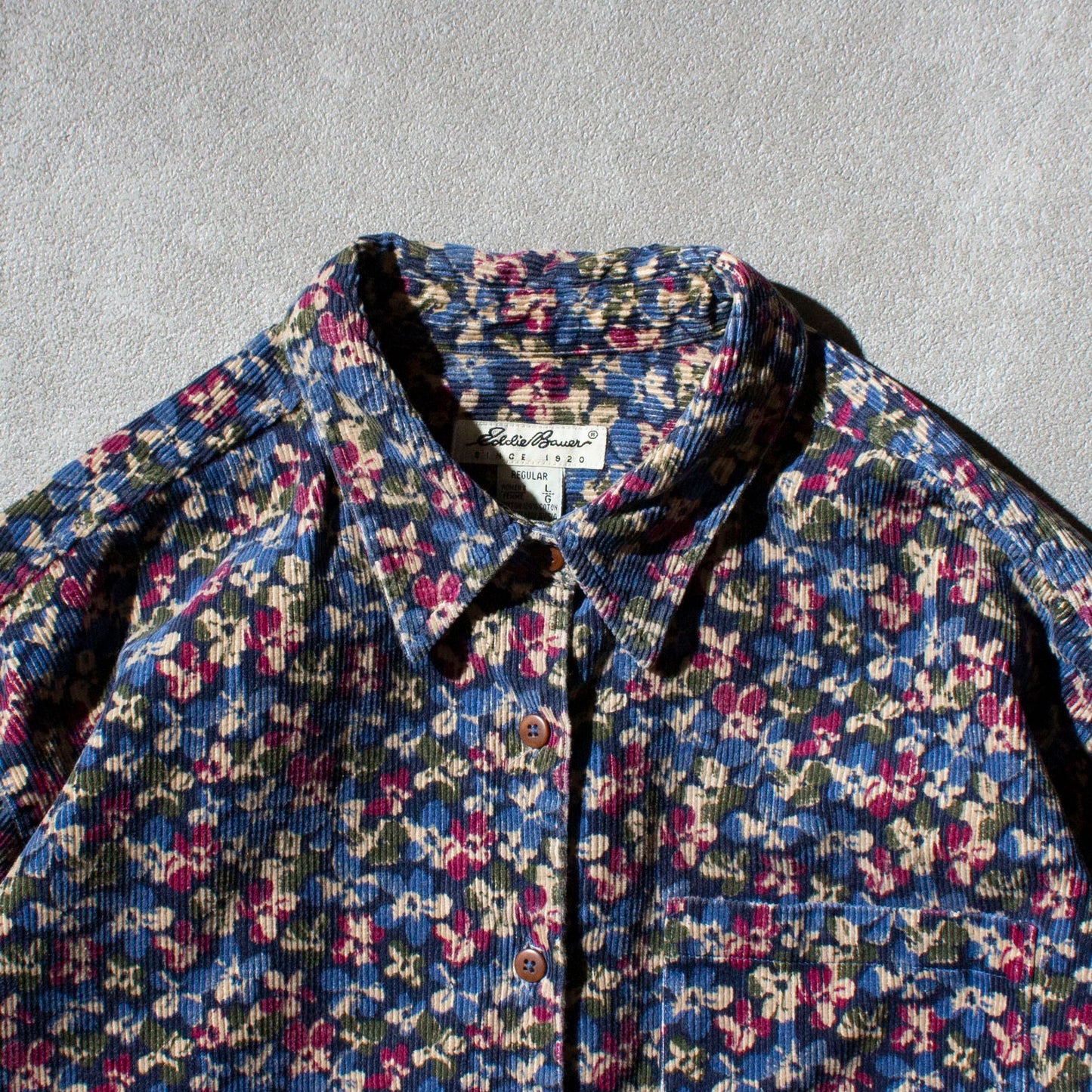 Floral Pattern Corduroy Shirt