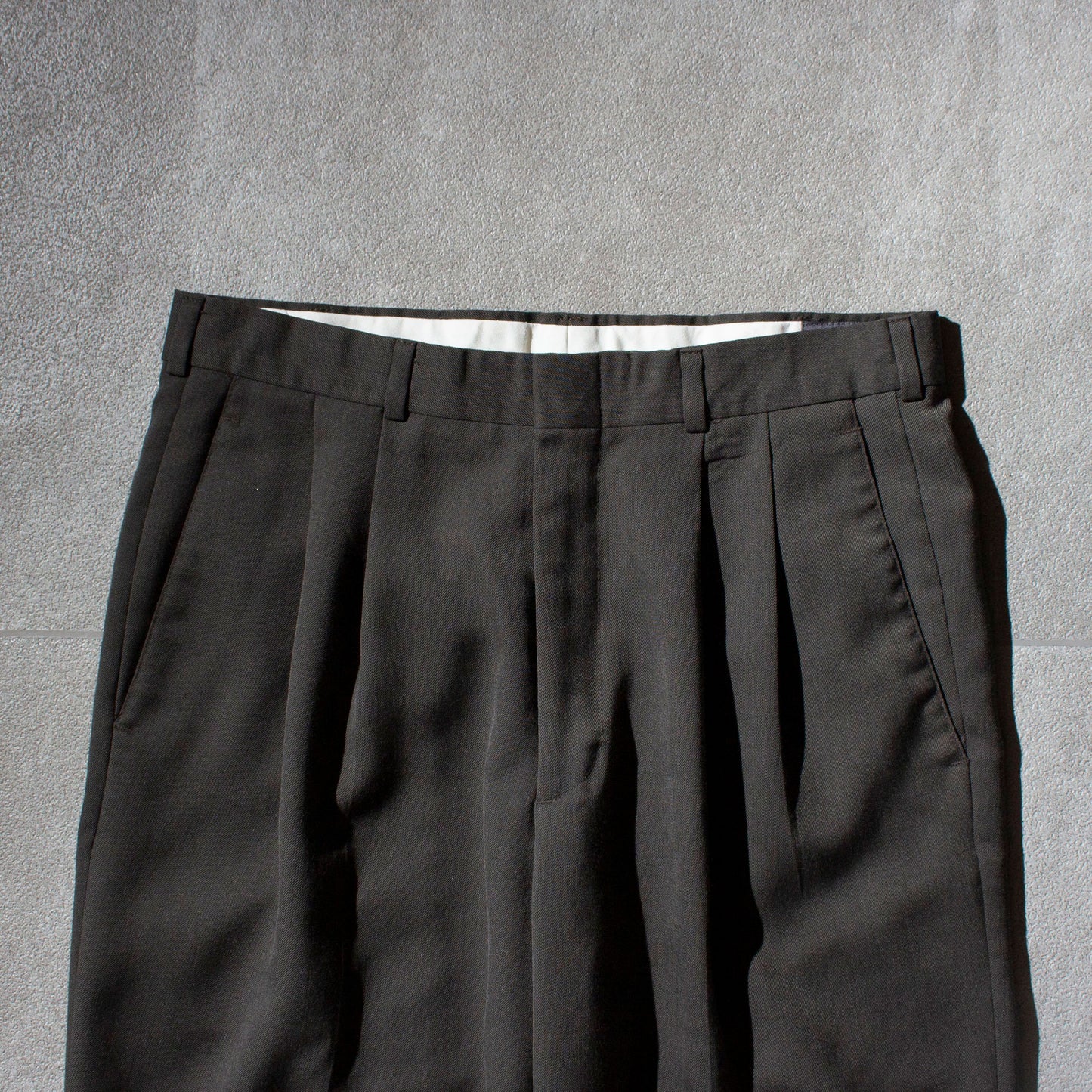 2Tuck Polyester×Wool Slacks【W30×L30】