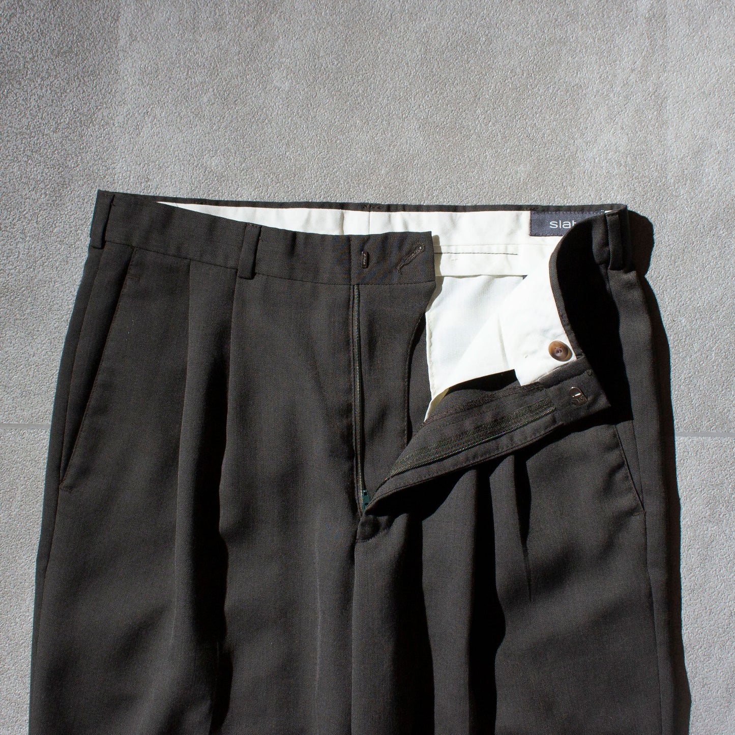 2Tuck Polyester×Wool Slacks【W30×L30】