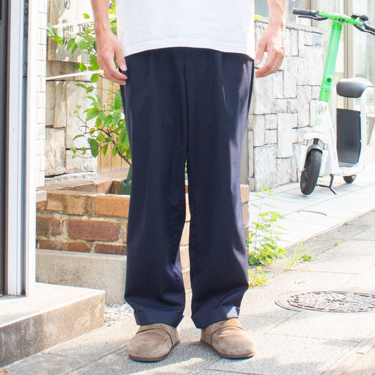 Wool×Polyester 2tuck Slacks