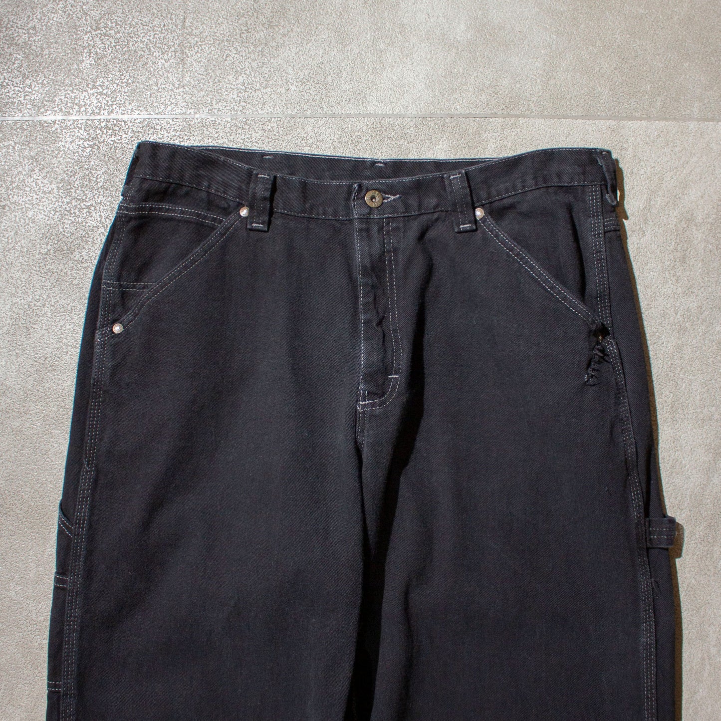 Black Denim Work Painter Pants /【35×31】