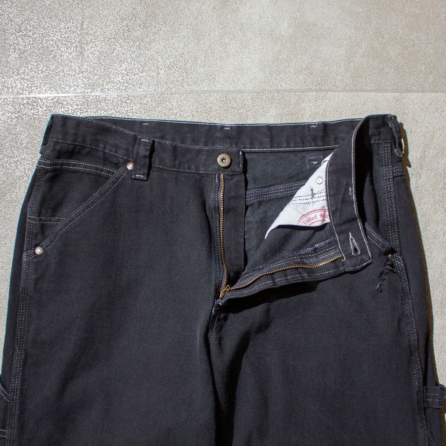 Black Denim Work Painter Pants /【35×31】