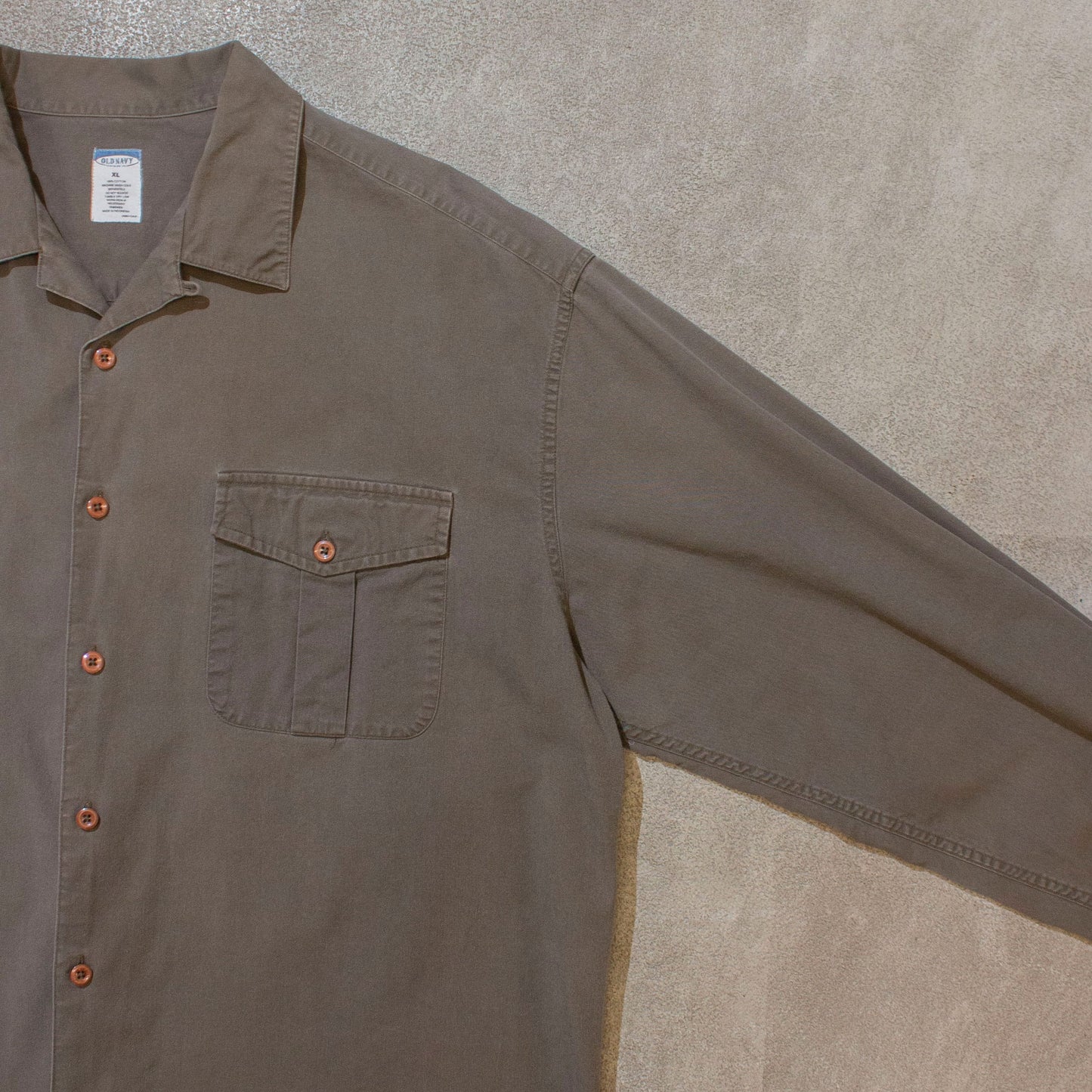 Open Collar Cotton Shirt【XL】