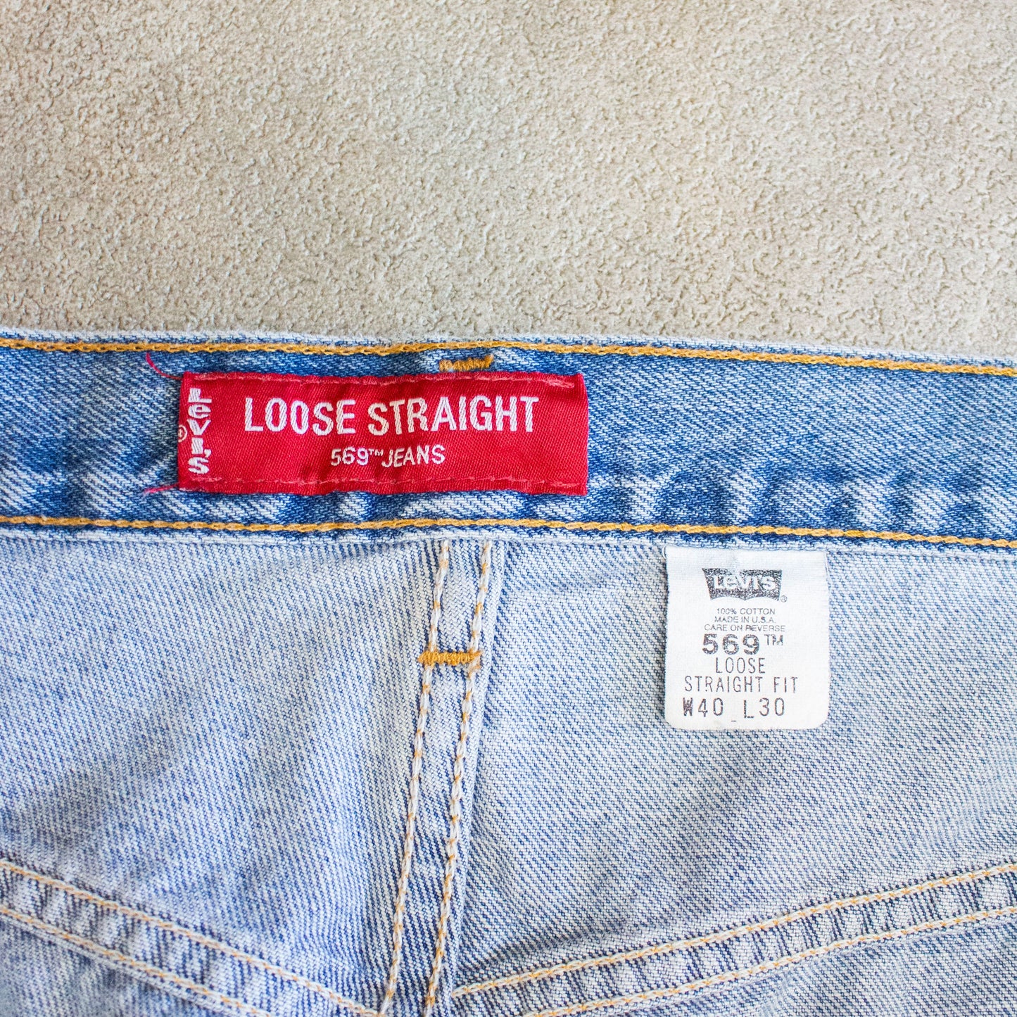 569 Loose Fit Denim Pants Made in U.S.A.【40×30】