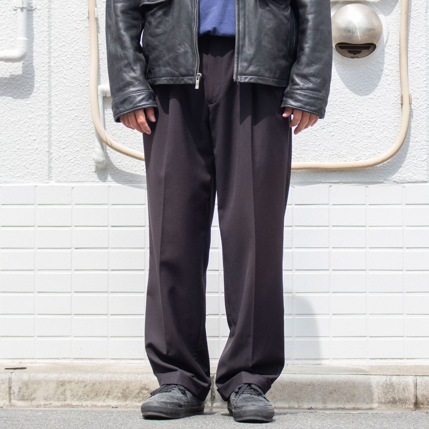 2tuck Wide Tapered Slacks【34×29】