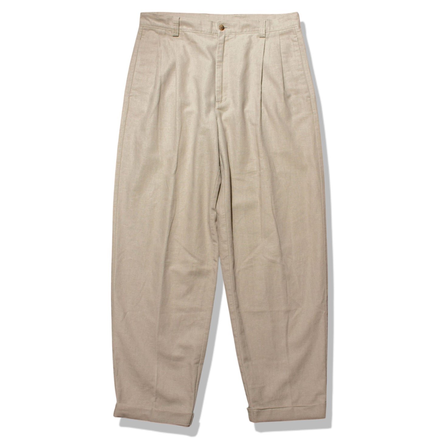 2tuck Cotton Linen Slacks【W34×L30】