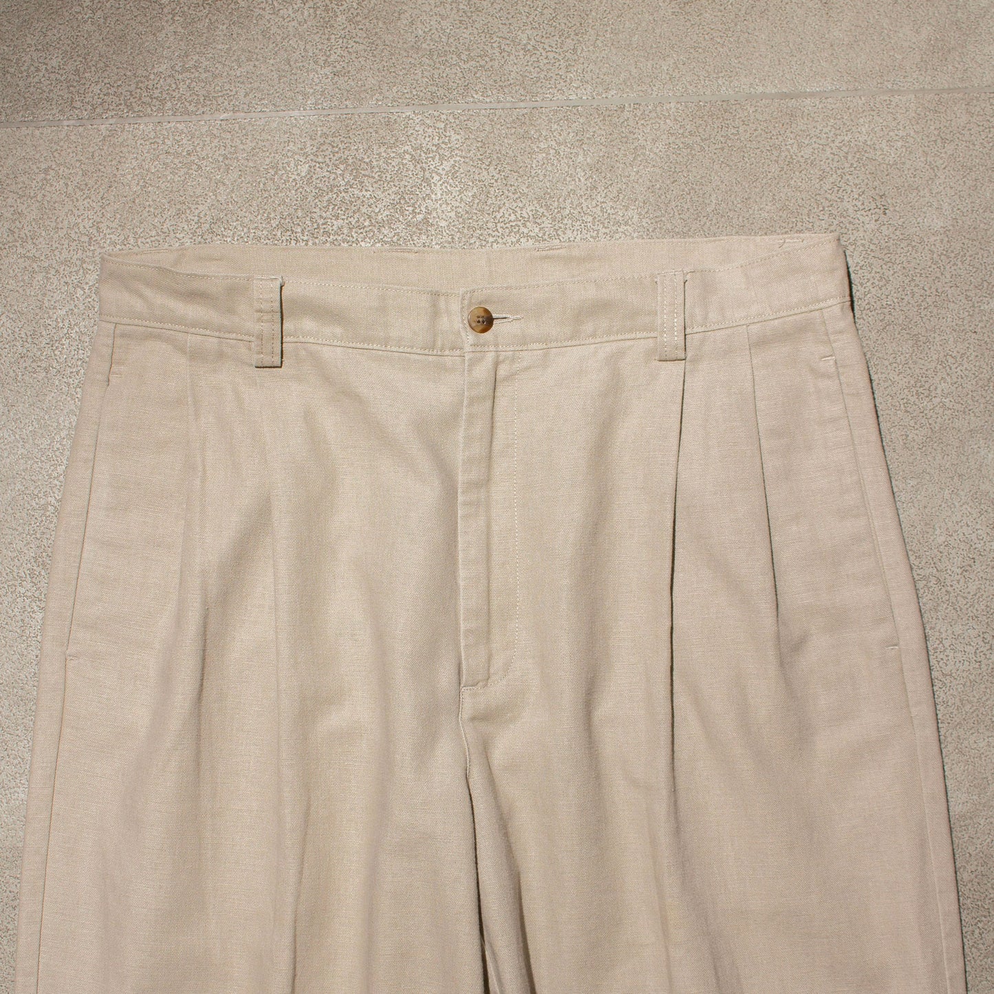 2tuck Cotton Linen Slacks【W34×L30】