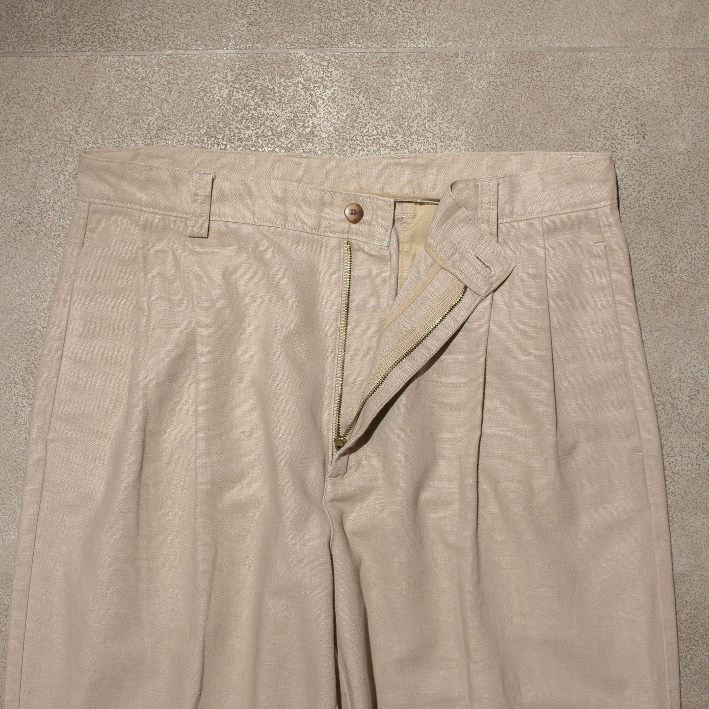 2tuck Cotton Linen Slacks【W34×L30】
