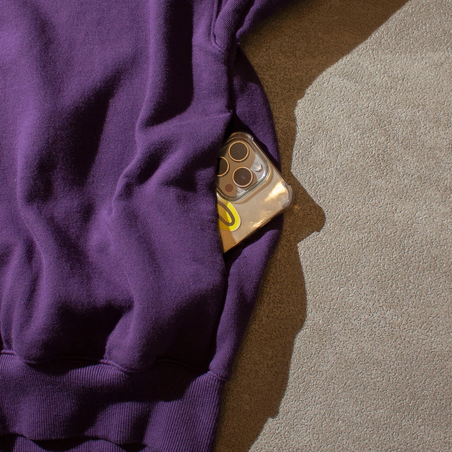 Sweat Snap Cardigan / Purple