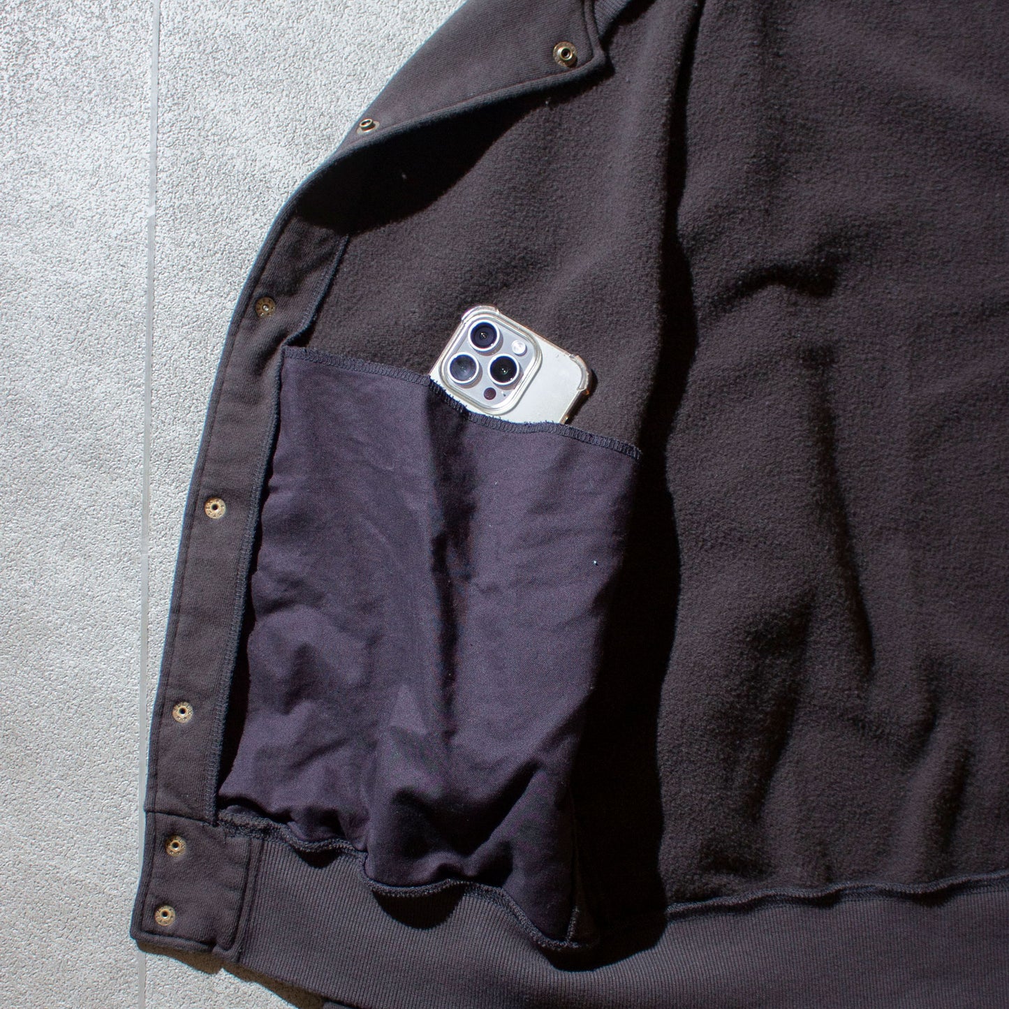 Sweat Snap Cardigan / Black