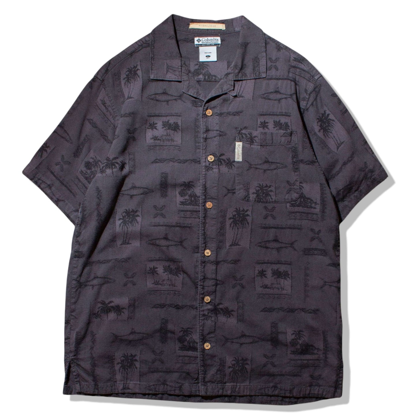 S/S Fish Open Collar Shirt【L】