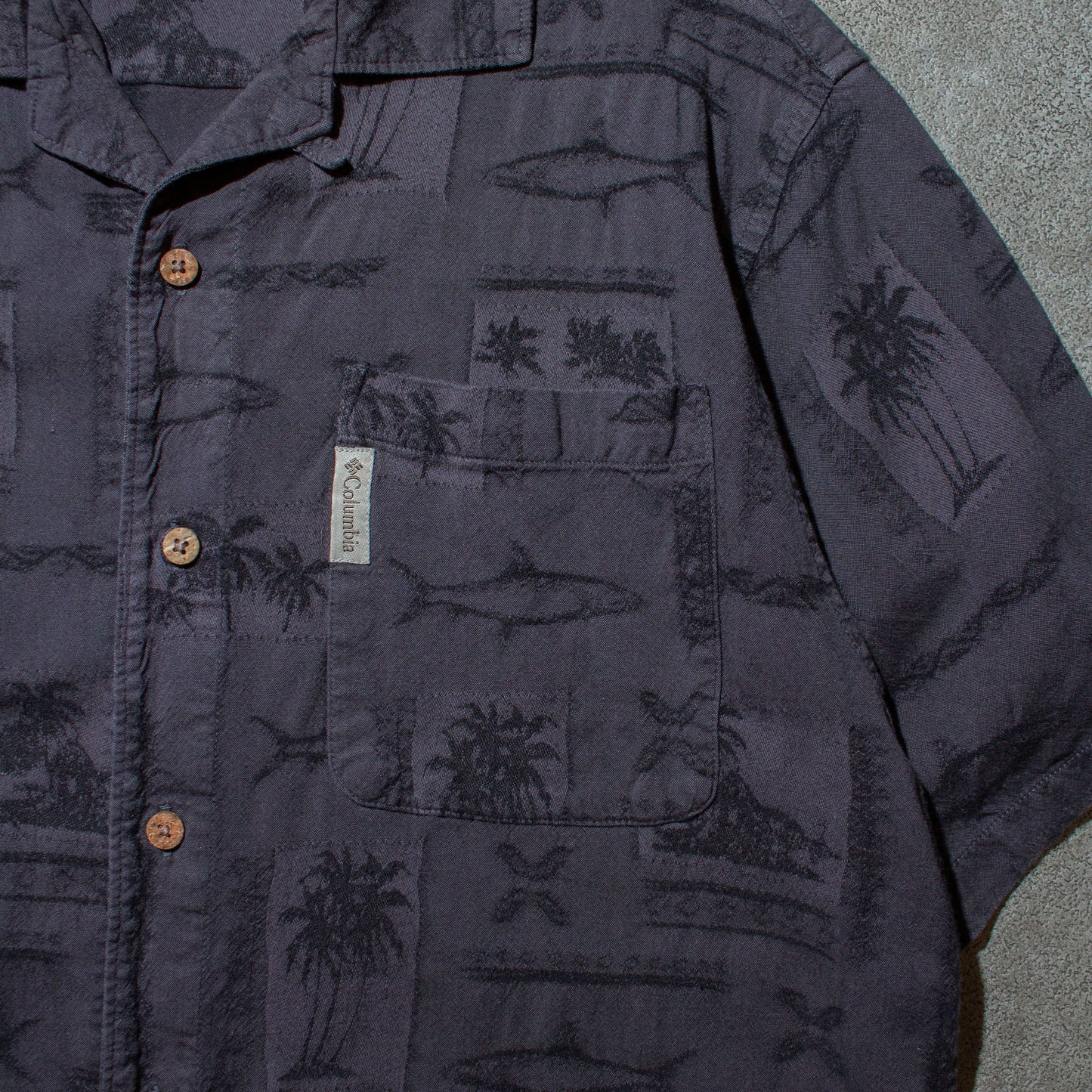 S/S Fish Open Collar Shirt【L】