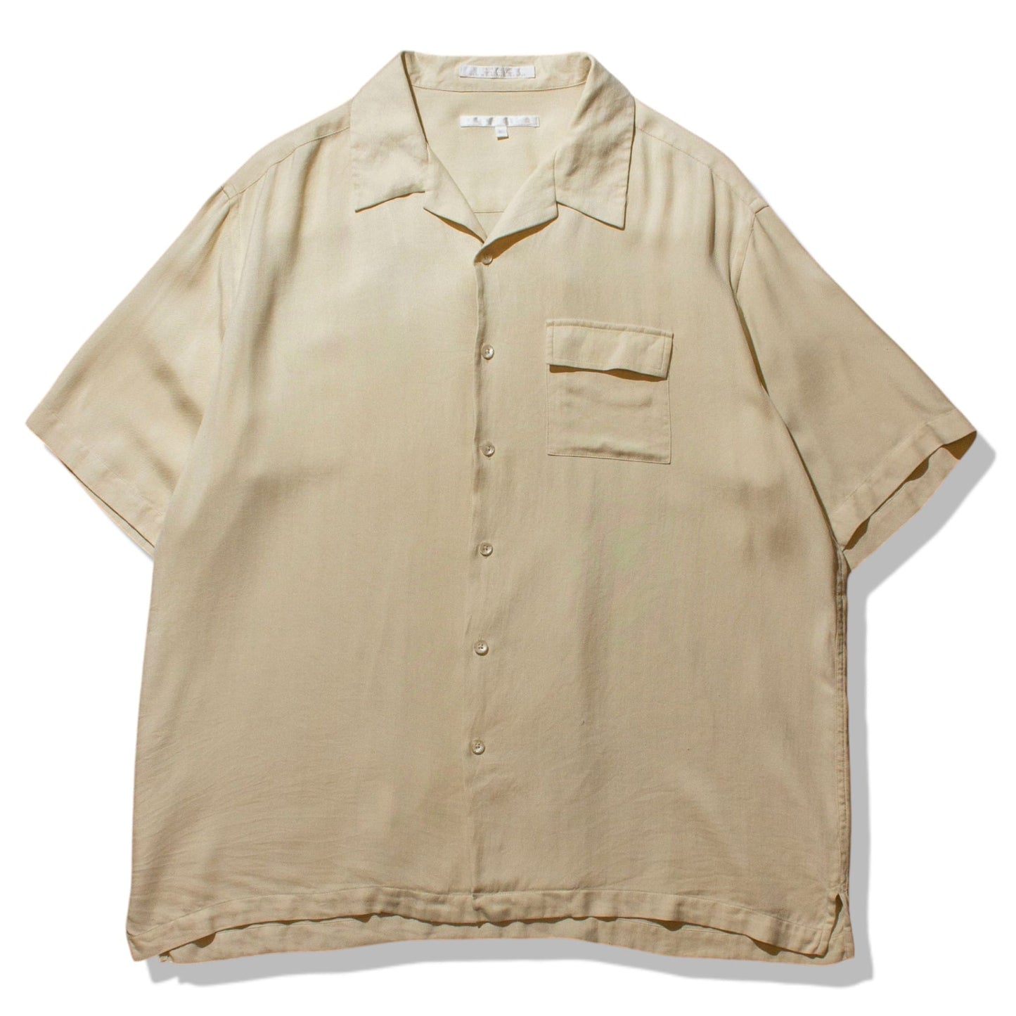 S/S Open Collar Silk Shirt【XL】