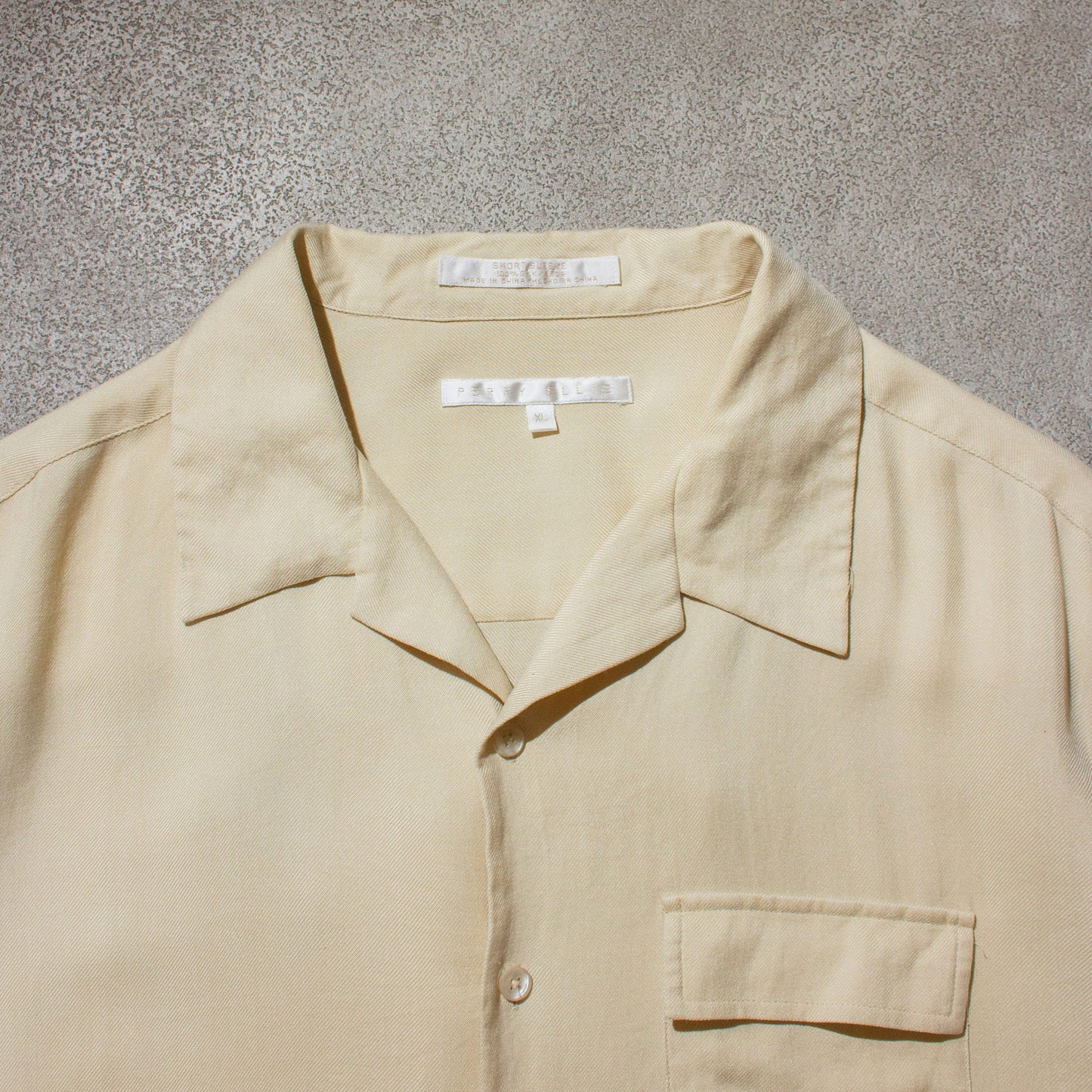 S/S Open Collar Silk Shirt【XL】