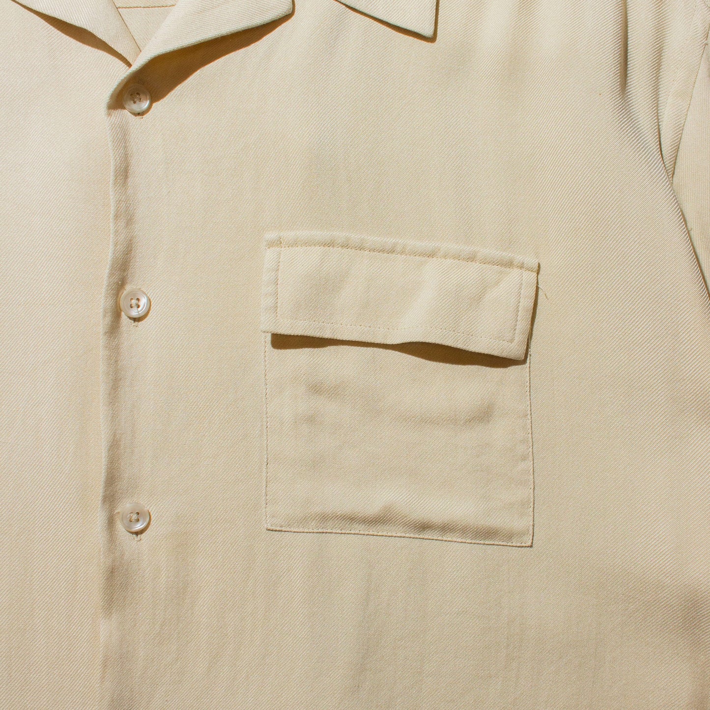 S/S Open Collar Silk Shirt【XL】