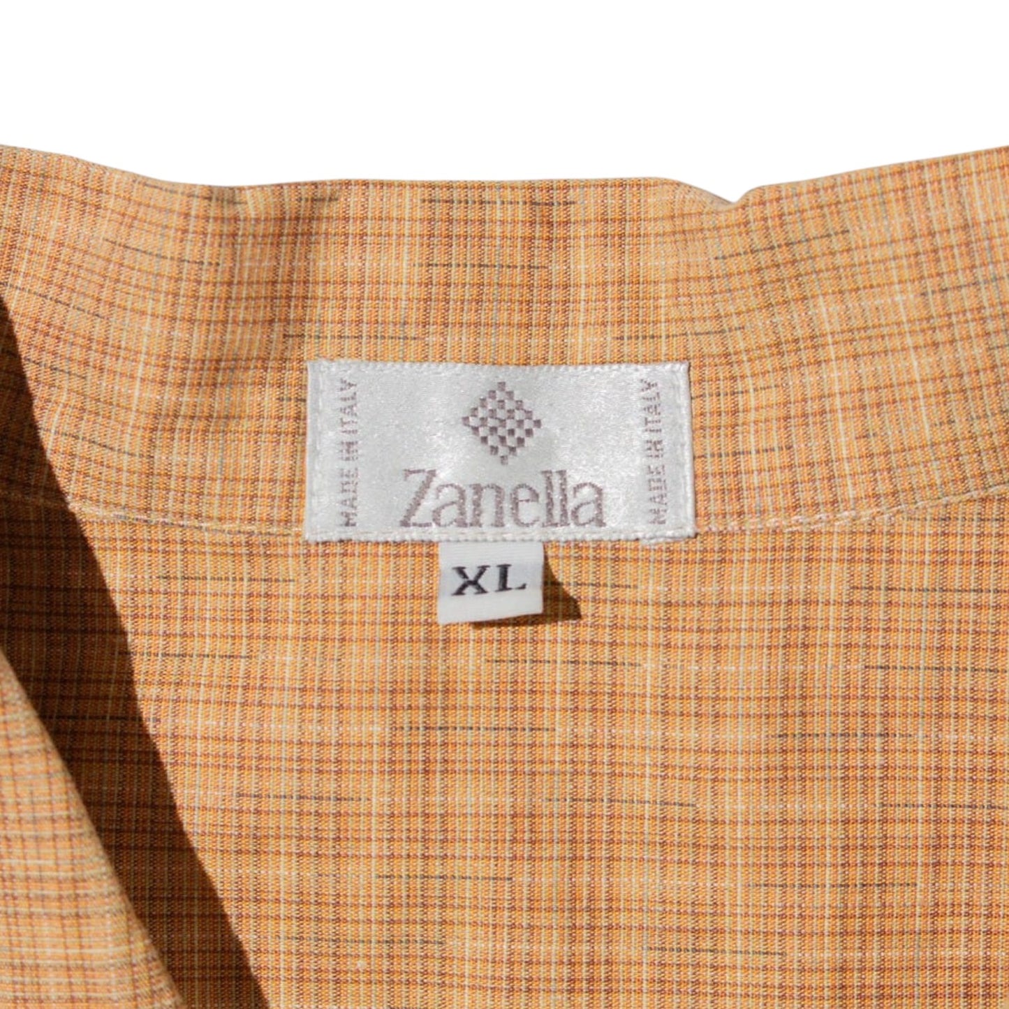 Open Collar Check Shirt Italy【XL】