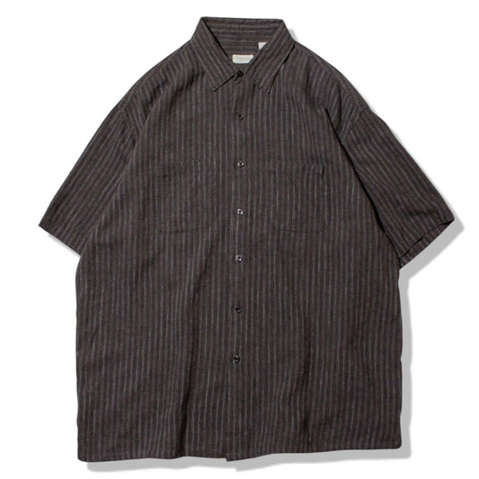 S/S Linen×Rayon Stripe Shirt【XL】