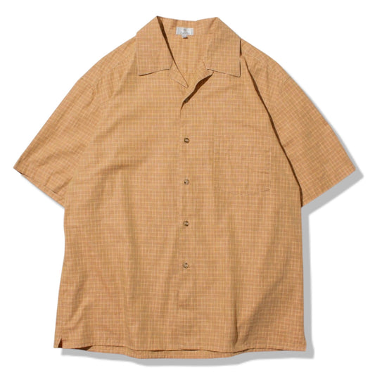 Open Collar Check Shirt Italy【XL】