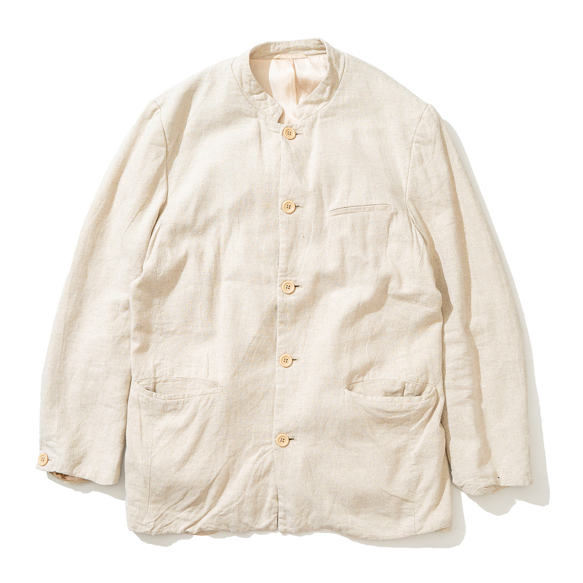 Stand Collar Linen Jacket